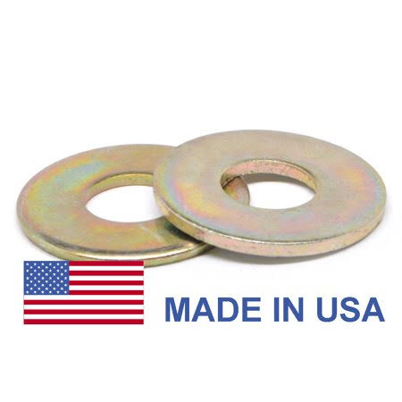 9/16 inch Grade 8 Flat Washer SAE Pattern Extra Heavy Medium Carbon Steel Yellow Zinc Plated Pk 900 J13296