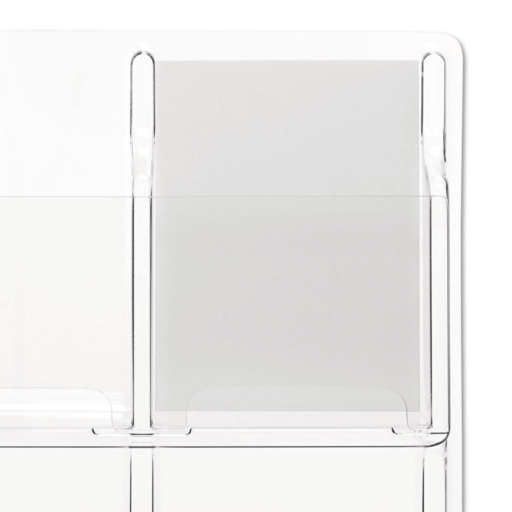 Clear 9 Compartment Wall Mount Literature Holder E615015