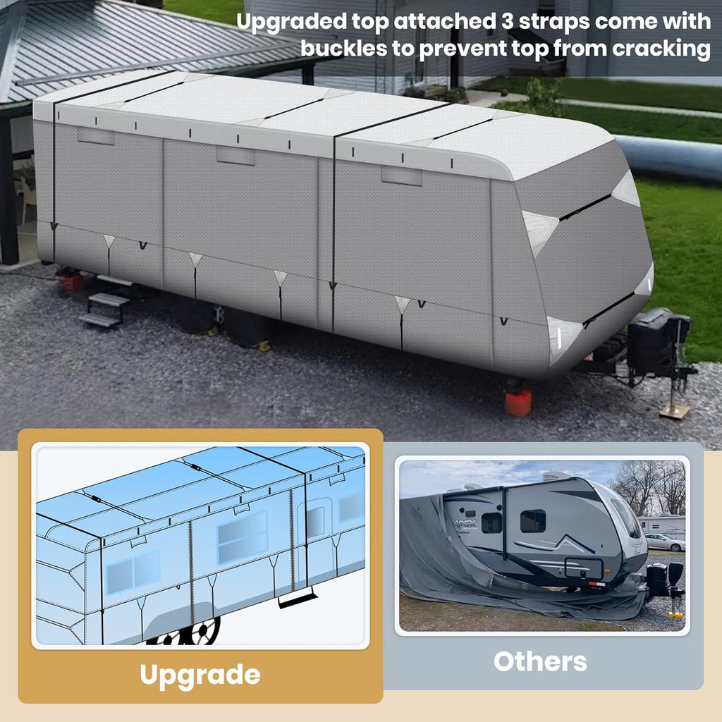 Waterproof Travel Trailer RV Cover with Cotton Lining O79085