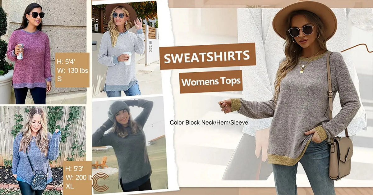 Color Block Long Sleeve Sweatshirt J3473