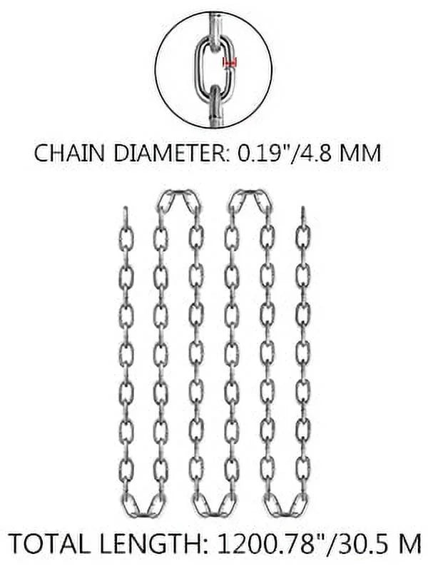 3/16 Inch by 100Ft Zinc Plated Proof Coil Chain P449959