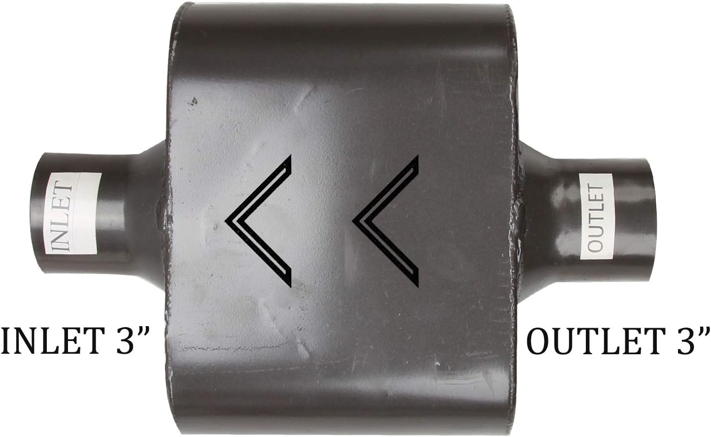 Pair of Single Chamber Performance Race Muffler 3" Center / Center Universal Steel Muffler Pack of 2 S136205