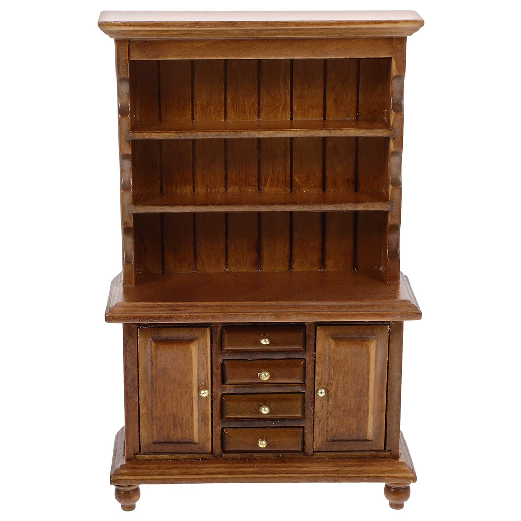 Walnut Color Miniature Bookcase Dollhouse Furniture B112484