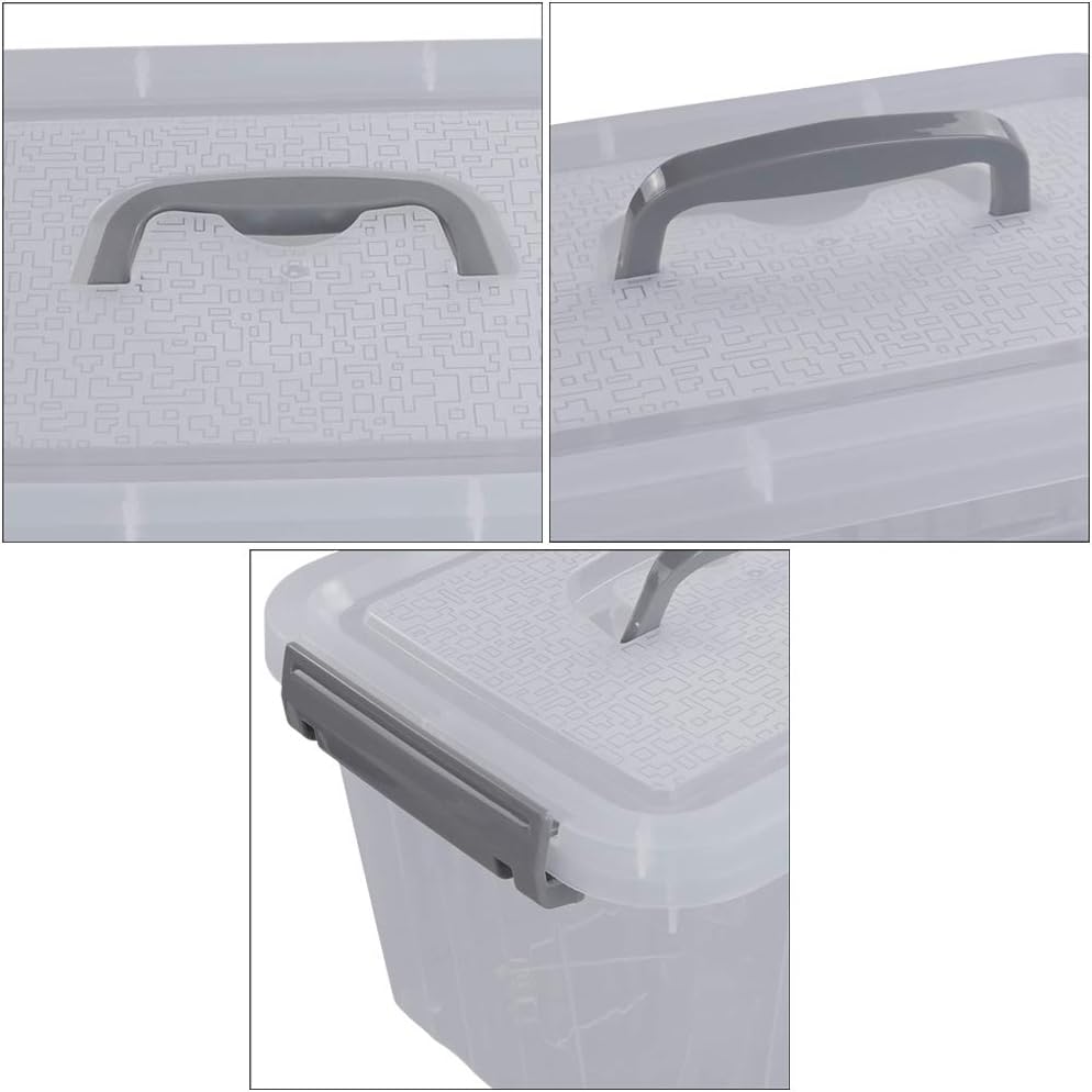 6 Pack 6 Quart Plastic Storage Bin with Lid I458