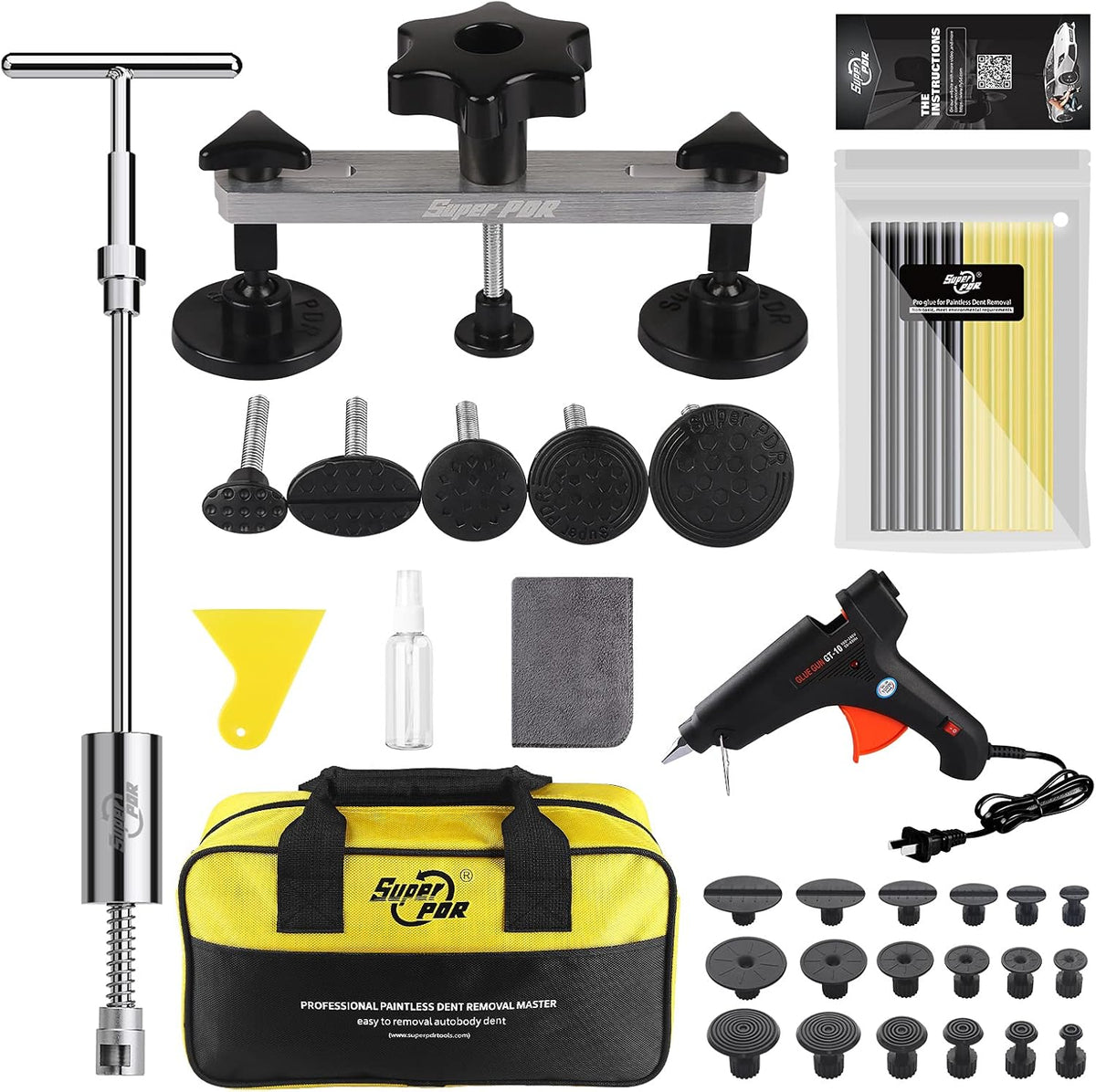 32pcs Dent Repair Tool Kit Dent Puller Dent Removal Pulling Tabs Bridge Dent Removal Tools Z12455