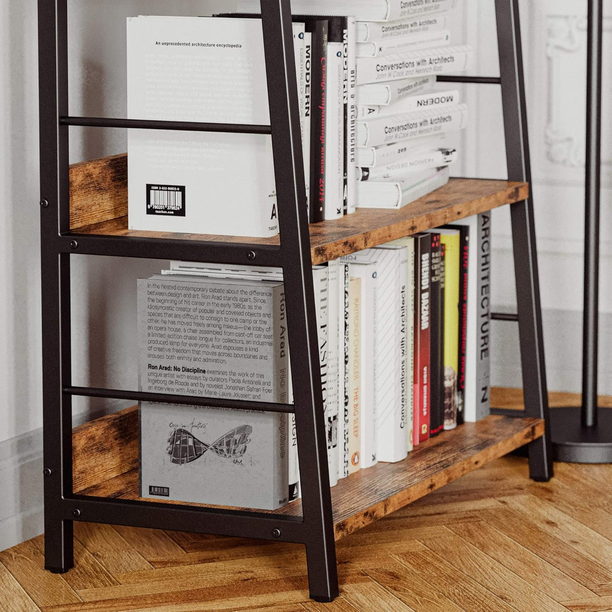 Rustic Brown 4 Tier Ladder Shelf Y390892