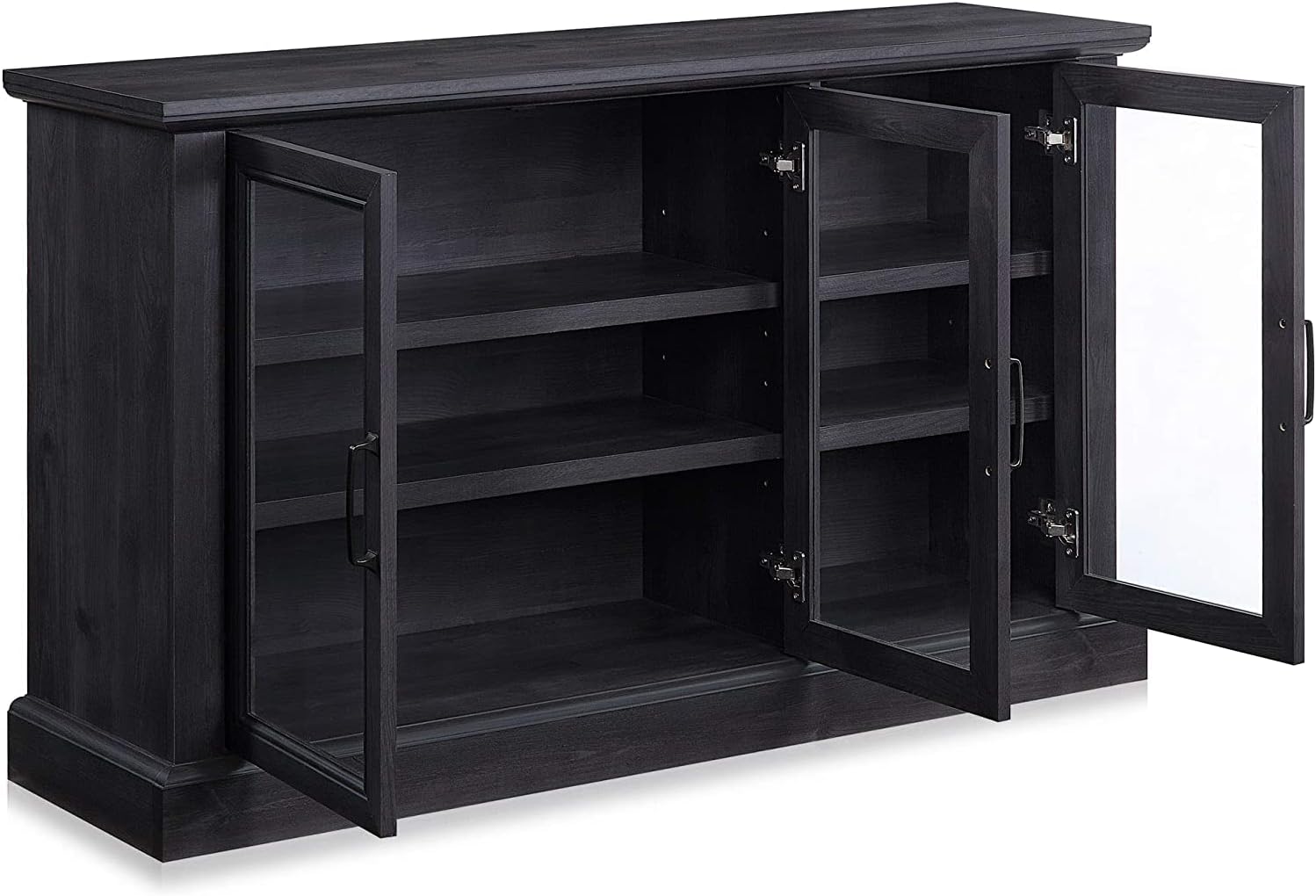 Rustic Grey Wood Sideboard Buffet Entertainment Center with Storage Cabinet R58332