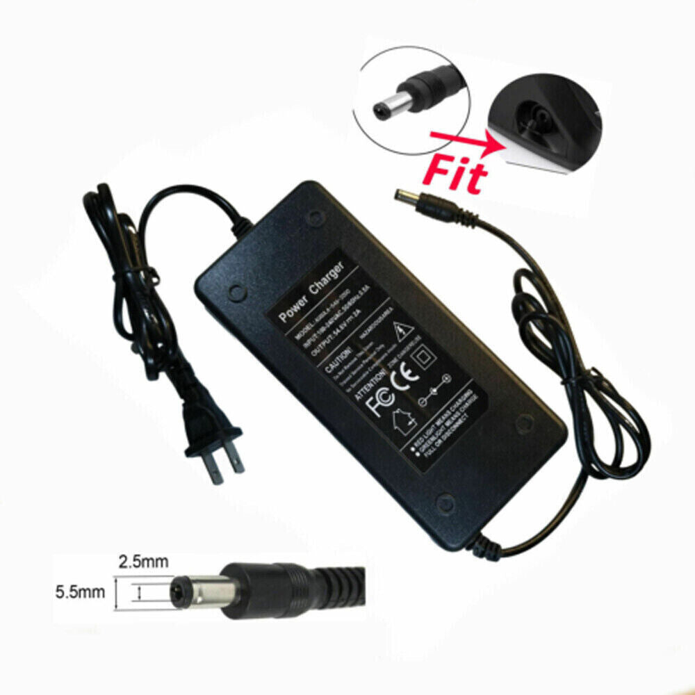 54.6V 2A Charger Adapter for 48V Li-ion Battery Ebike Scooter R7218