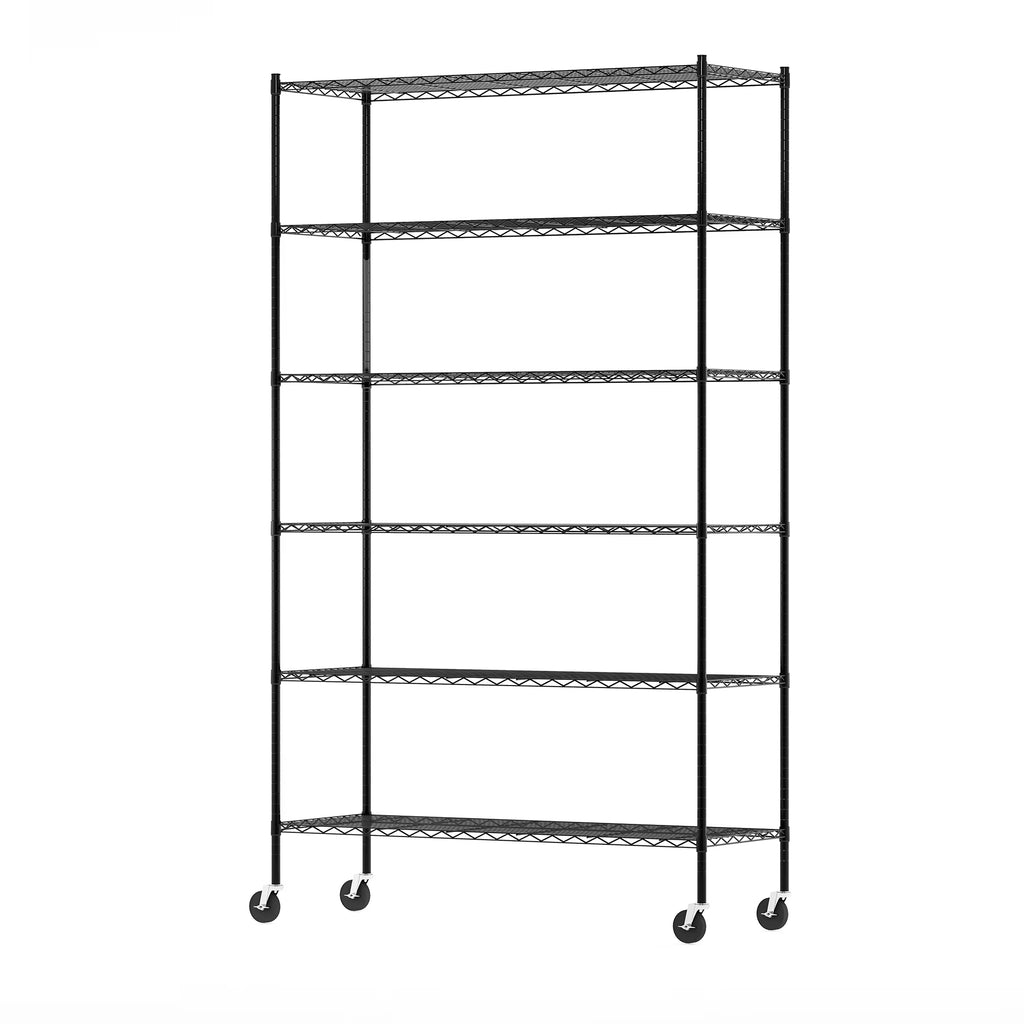 6-Tier Metal Storage Shelf Rack, Black F54753