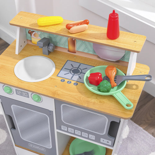 10 Piece Wooden Play Kitchen W22204