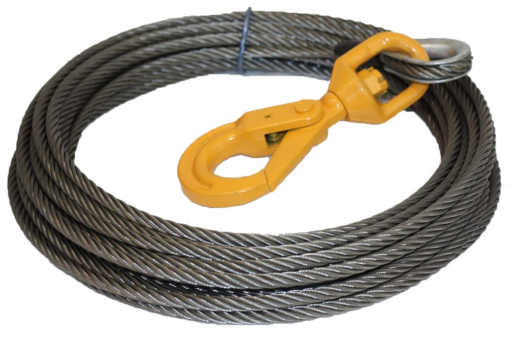 3/8x150 Steel Core Winch Cable with Swivel Hook L7761