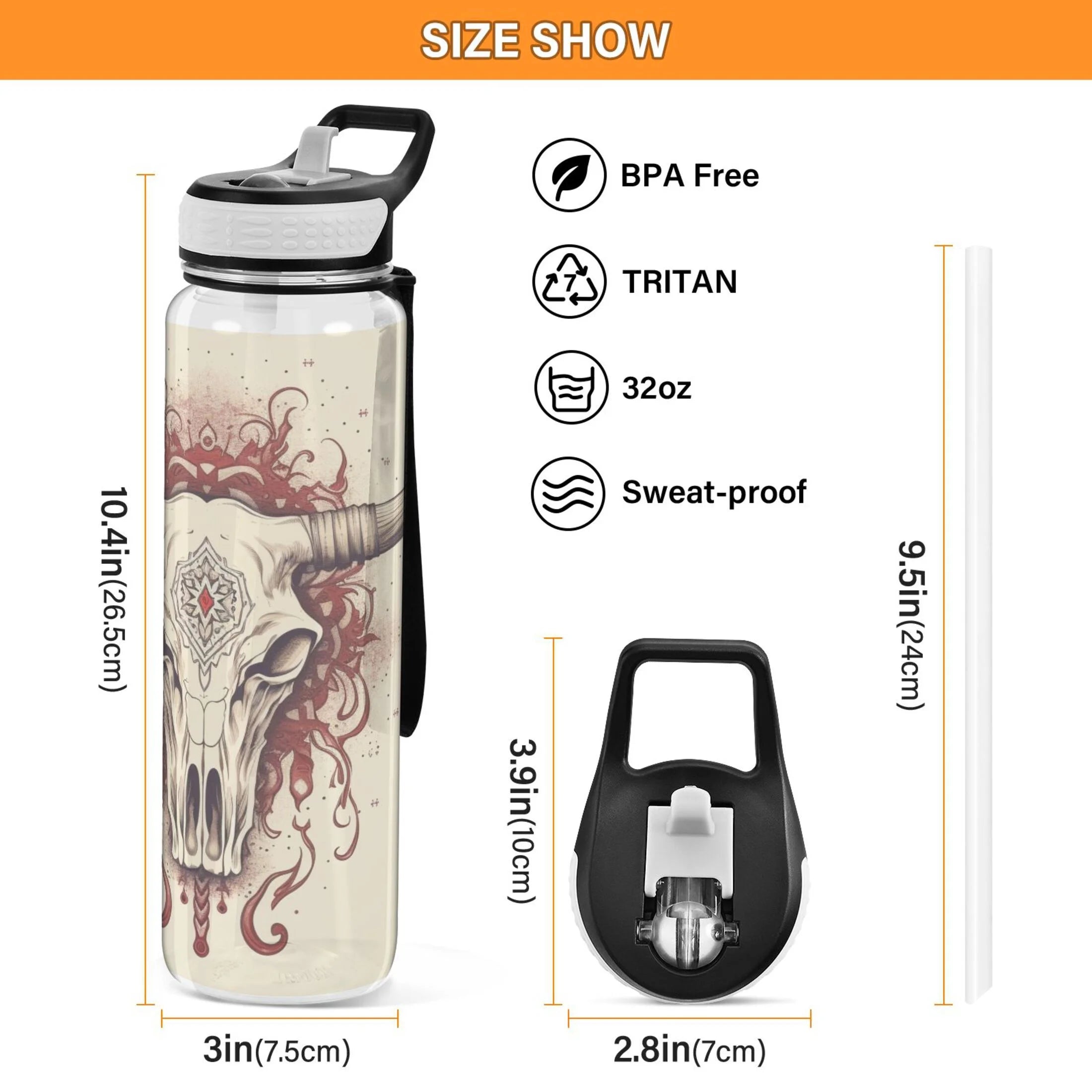 32oz Leakproof Tritan Water Bottle with Straw N650562