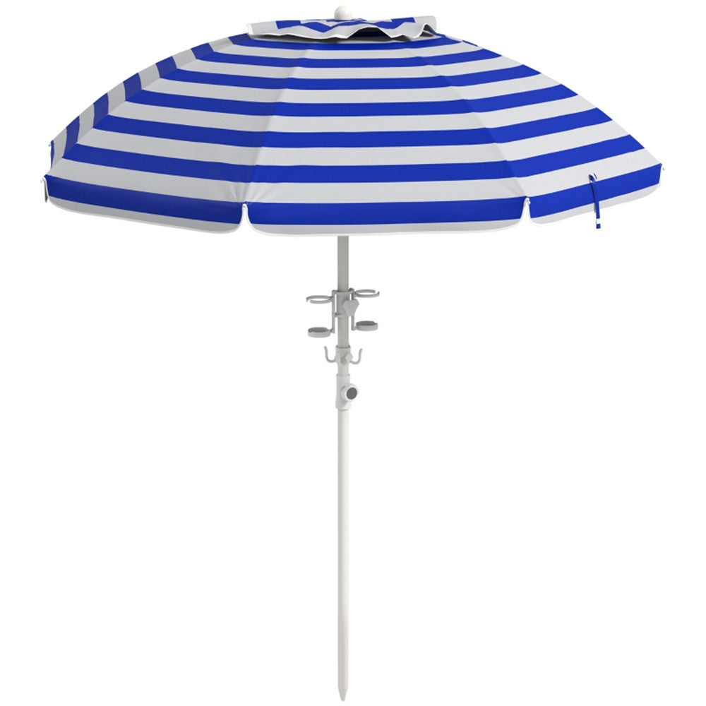 Striped Outdoor Beach Umbrella Parasol E884948