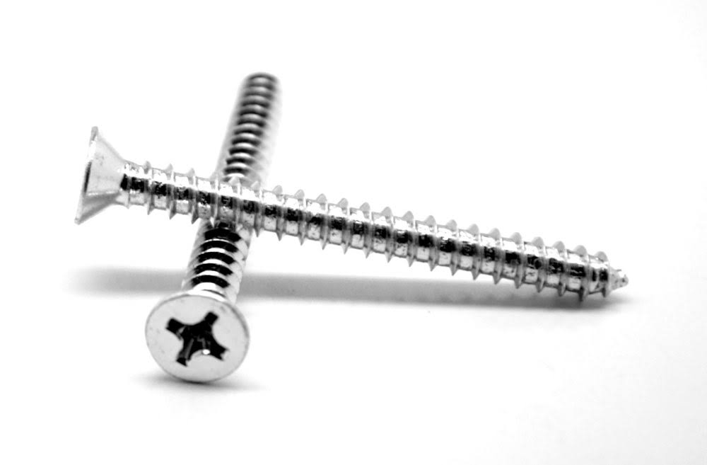 1/4-14 x 2 1/4 Sheet Metal Screw Phillips Flat Head Type AB Low Carbon Steel Zinc Plated D298766