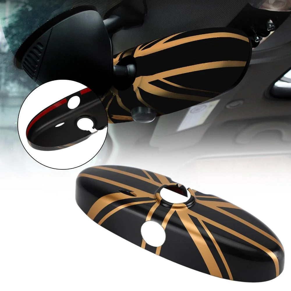 Black/Gold Rear View Mirror Cover F511