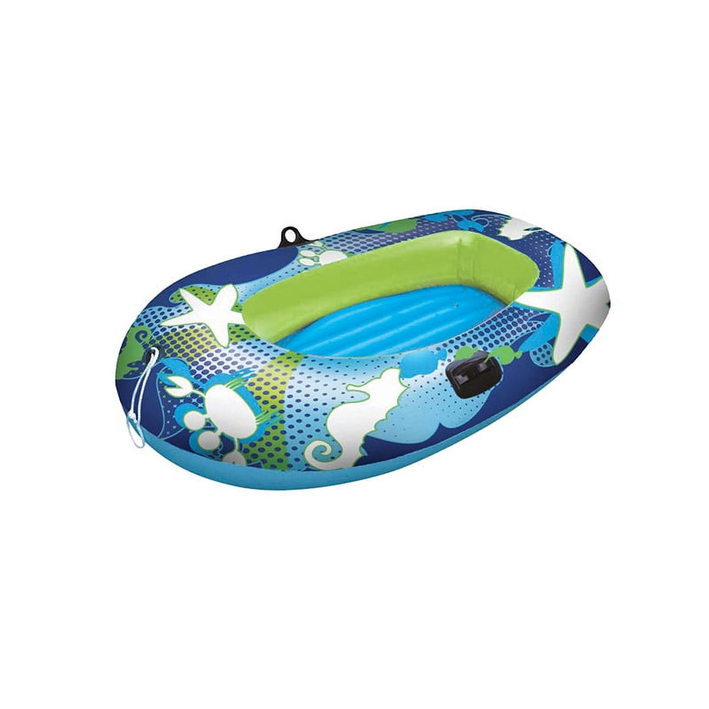 59" Blue and Lime Green Inflatable Swimming Pool Boat I121818