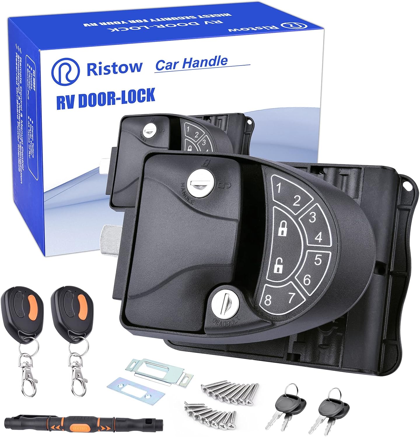 RV Keyless Entry Door Lock with Backlit Keypad and Install Tools S6342