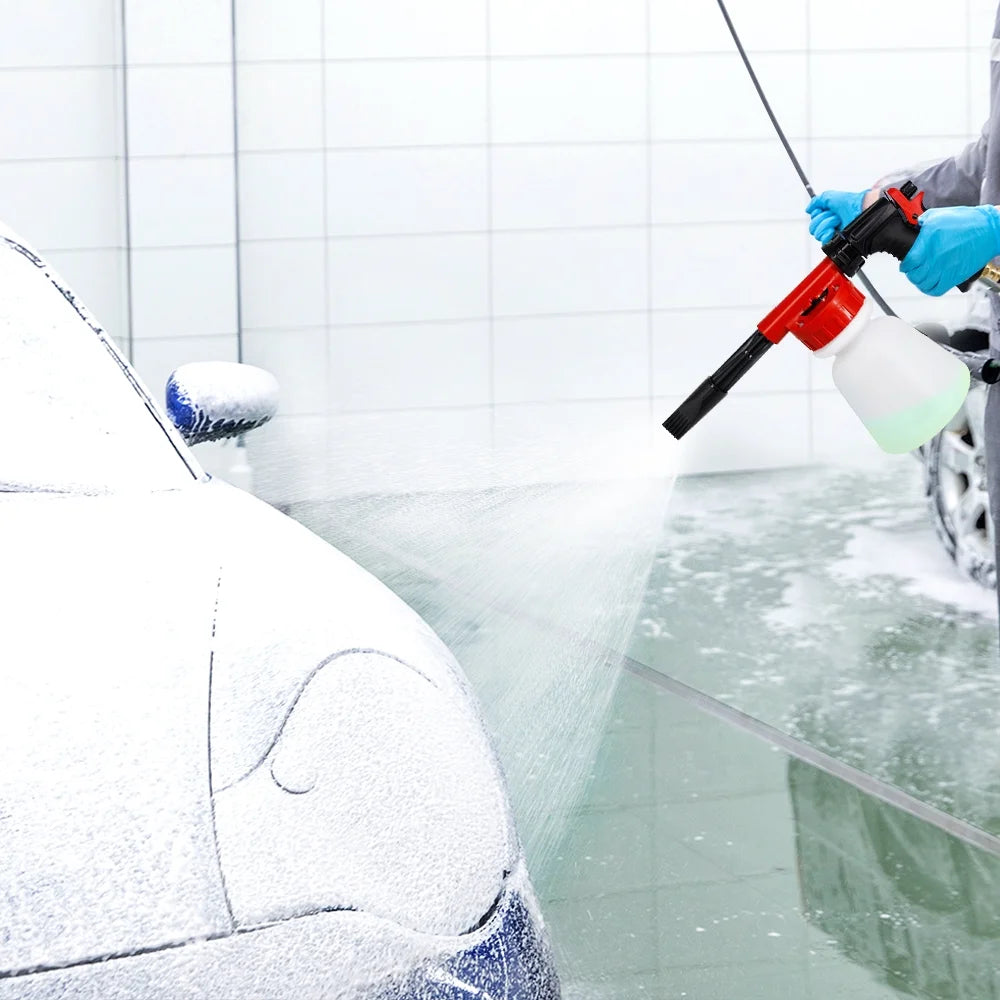 Car Wash Foam Sprayer Nozzle Kit with 1 Liter Bottle Universal Connectors Z33178