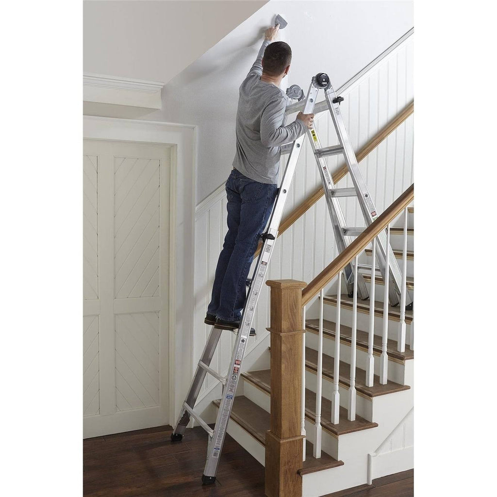 22' Max Reach Aluminum Telescoping Multi-Position Ladder P514