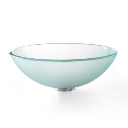 Frosted Glass Oil Rubbed Bronze Vessel Sink I5781