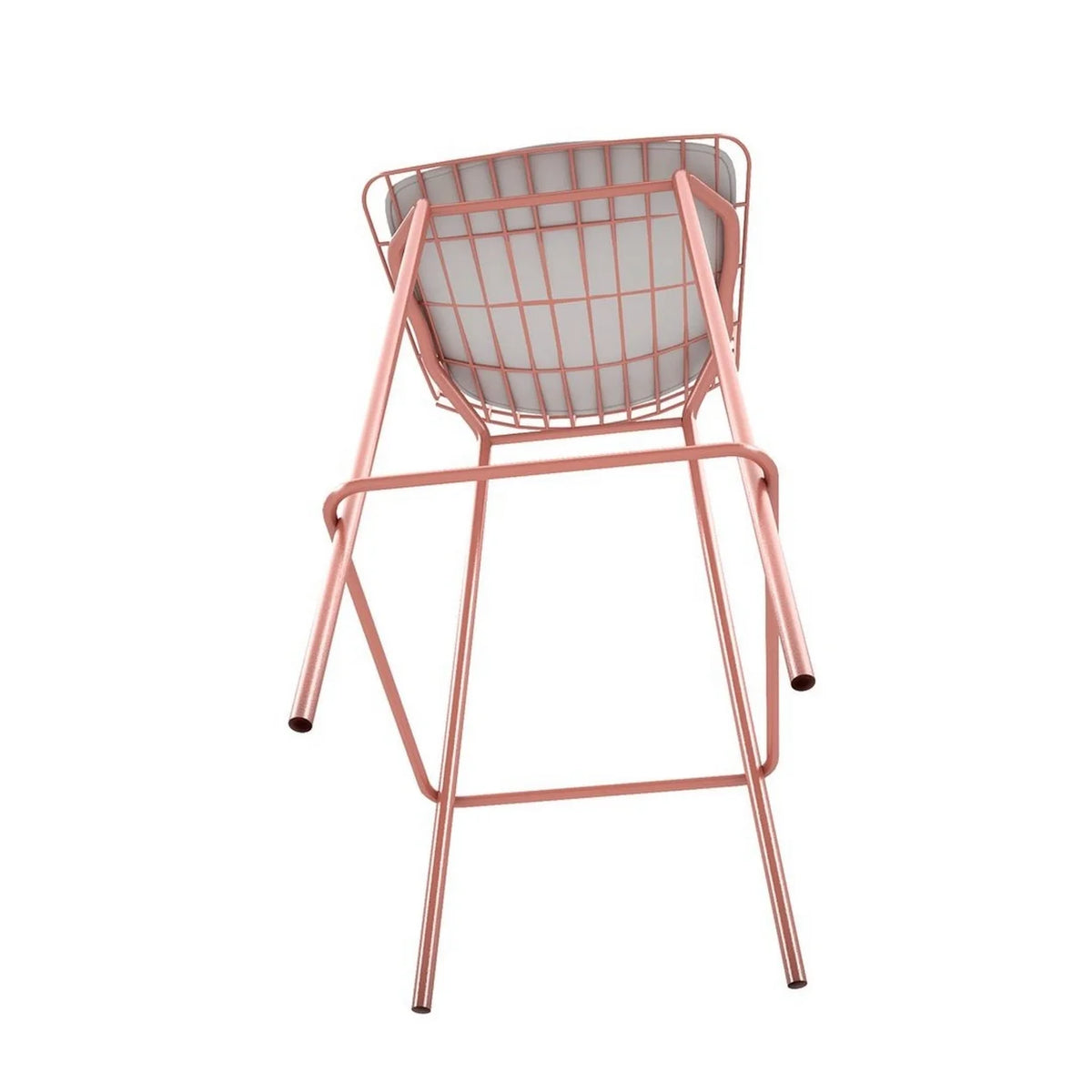 Rose Pink Gold and White Barstool Set of 3 D566351