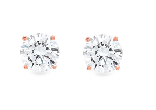 18K Rose Gold Diamond Stud Earrings H76052