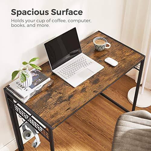 Black 39-Inch Folding Desk with 8 Hooks V57107